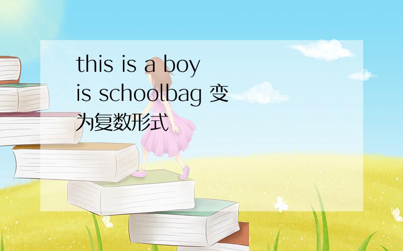 this is a boy is schoolbag 变为复数形式