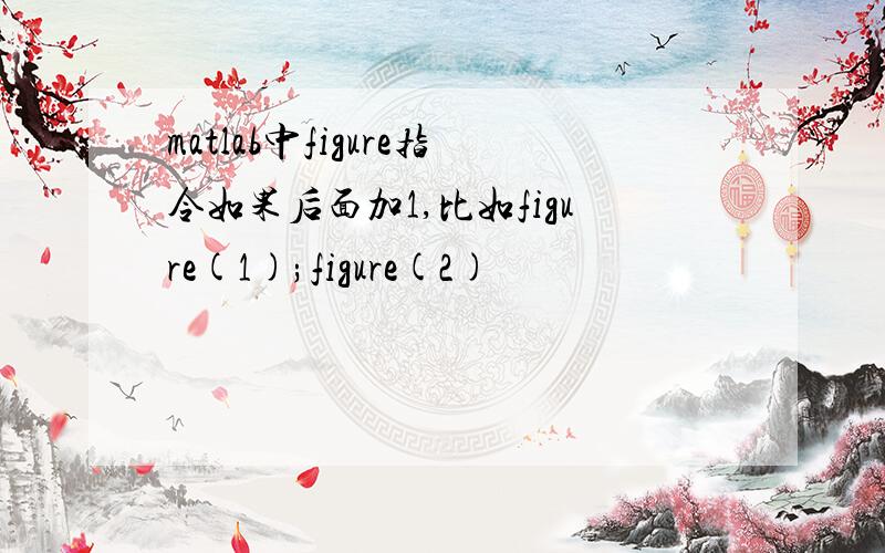 matlab中figure指令如果后面加1,比如figure(1);figure(2)