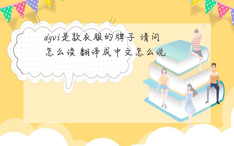 dgvi是款衣服的牌子 请问怎么读 翻译成中文怎么说