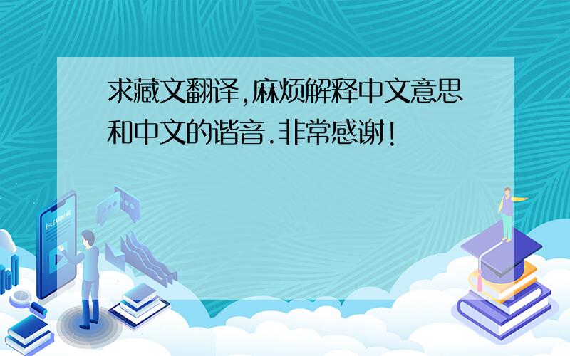 求藏文翻译,麻烦解释中文意思和中文的谐音.非常感谢!