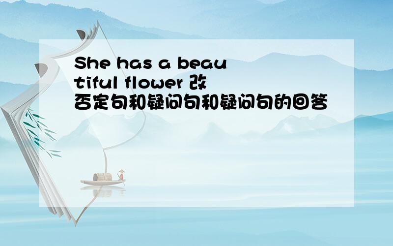 She has a beautiful flower 改否定句和疑问句和疑问句的回答