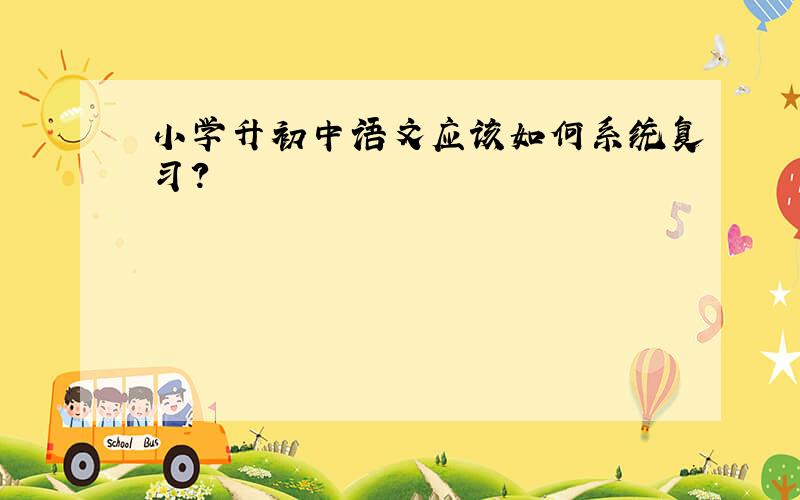 小学升初中语文应该如何系统复习?