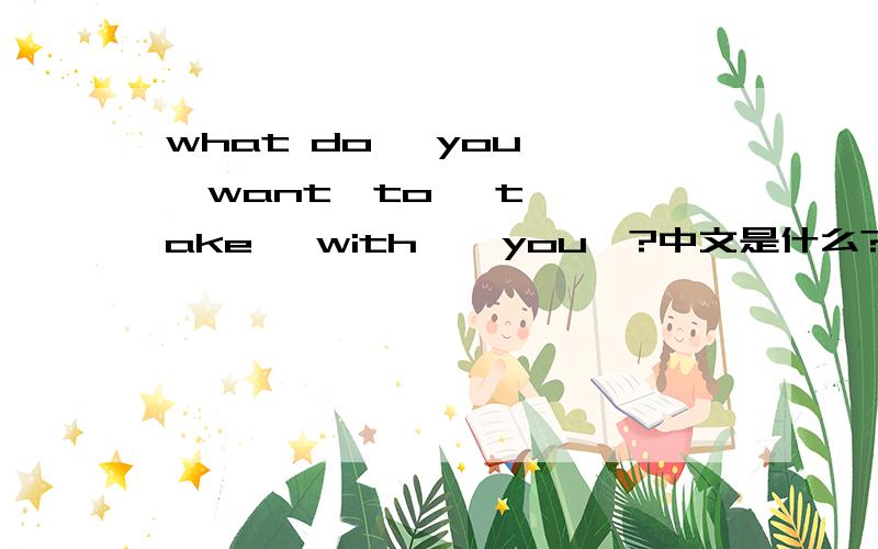 what do   you   want  to   take   with    you  ?中文是什么?