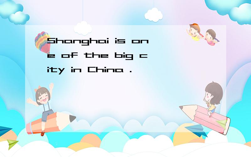 Shanghai is one of the big city in China .
