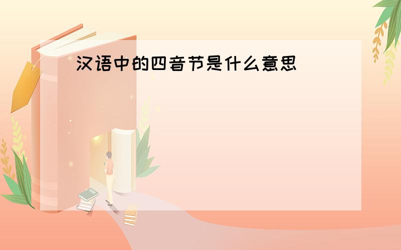汉语中的四音节是什么意思