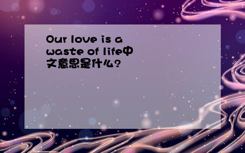 Our love is a waste of life中文意思是什么?