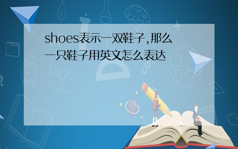 shoes表示一双鞋子,那么一只鞋子用英文怎么表达