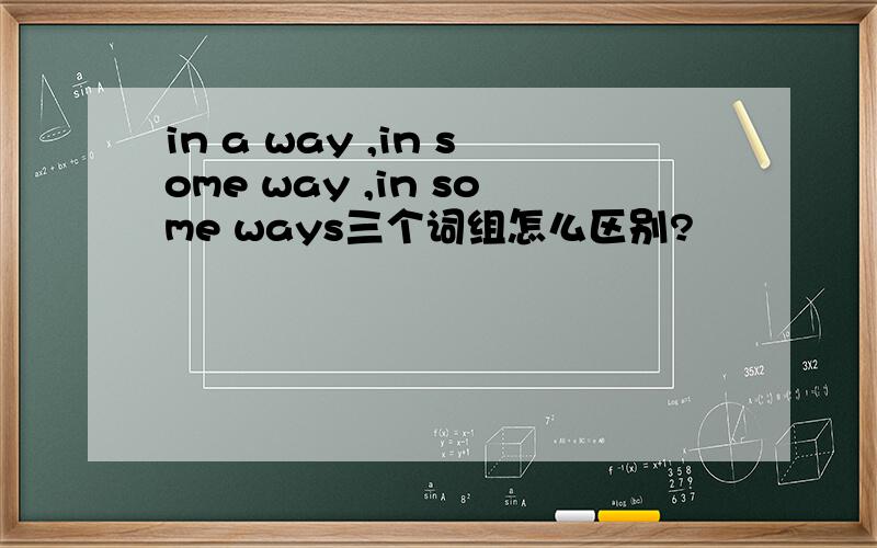 in a way ,in some way ,in some ways三个词组怎么区别?