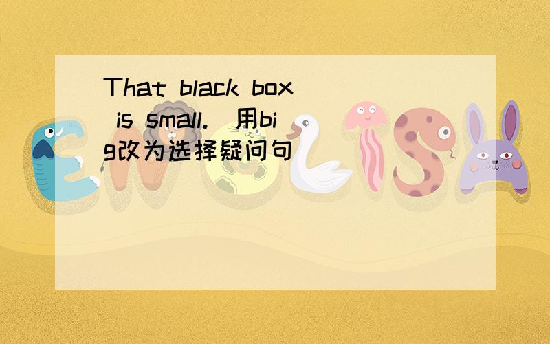 That black box is small.(用big改为选择疑问句）