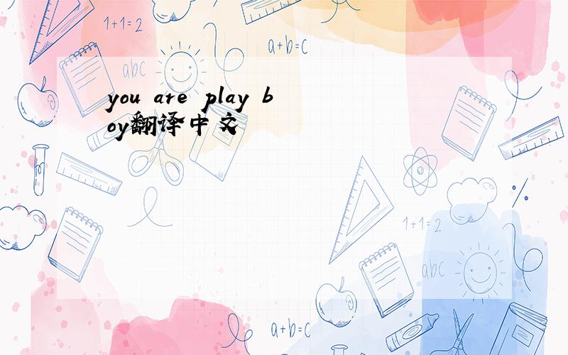 you are play boy翻译中文