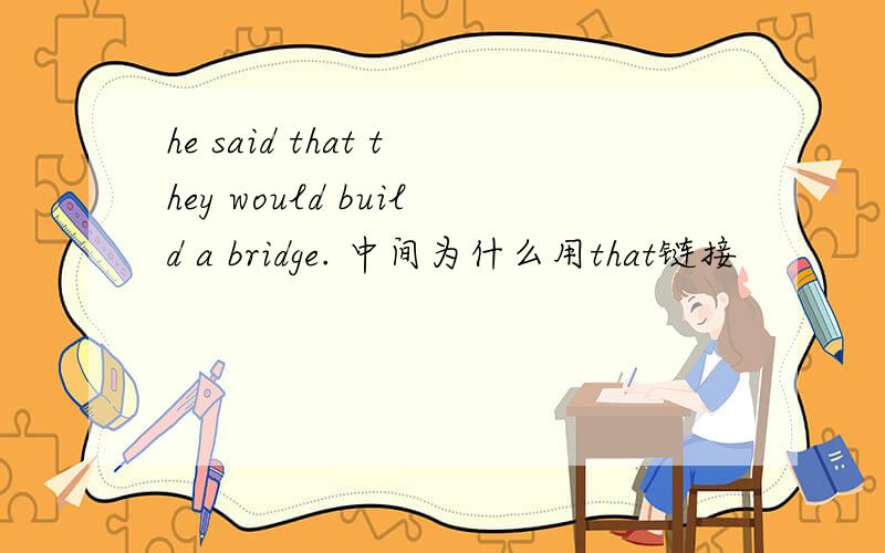 he said that they would build a bridge. 中间为什么用that链接