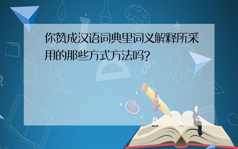 你赞成汉语词典里词义解释所采用的那些方式方法吗?
