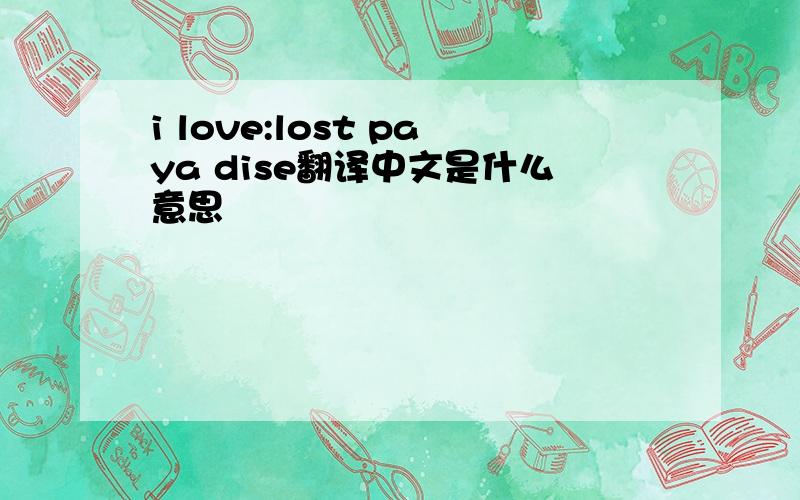 i love:lost paya dise翻译中文是什么意思