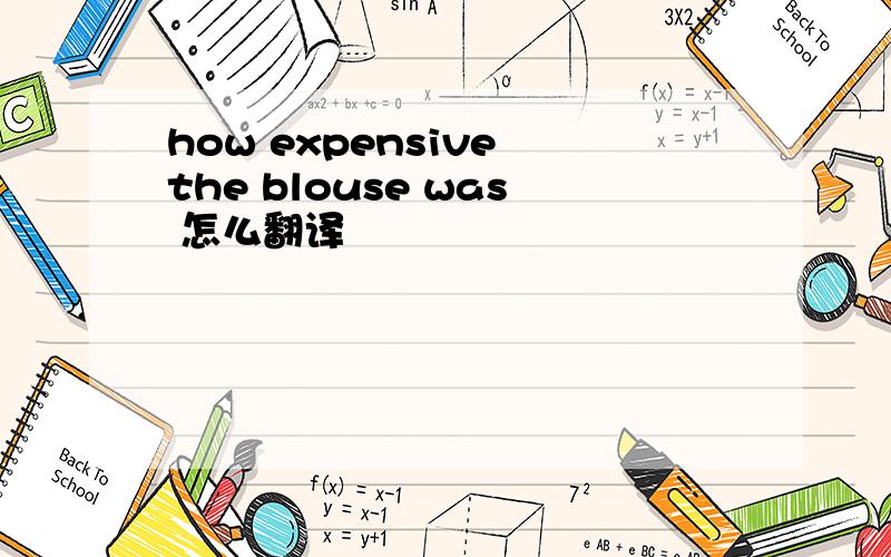how expensive the blouse was 怎么翻译