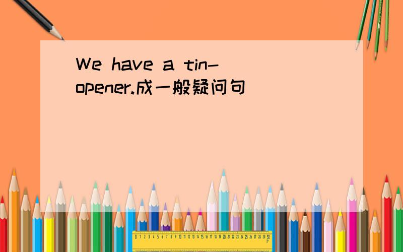 We have a tin-opener.成一般疑问句