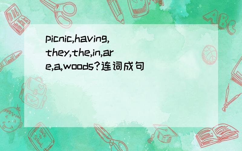picnic,having,they,the,in,are,a,woods?连词成句