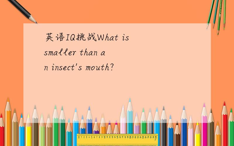 英语IQ挑战What is smaller than an insect's mouth?