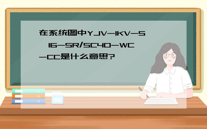 在系统图中YJV-1KV-5*16-SR/SC40-WC-CC是什么意思?、、、