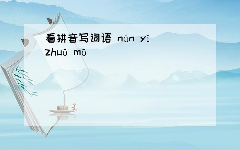 看拼音写词语 nán yǐ zhuō mō ( )
