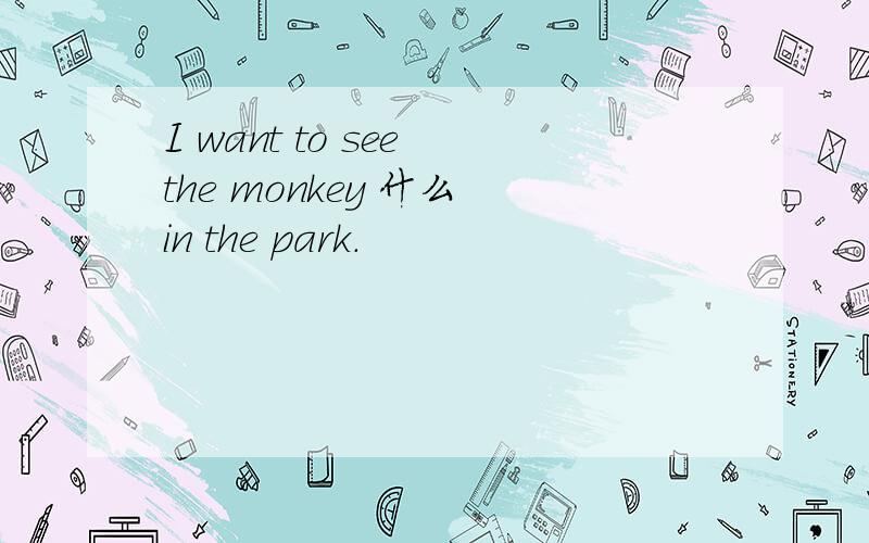 I want to see the monkey 什么 in the park.