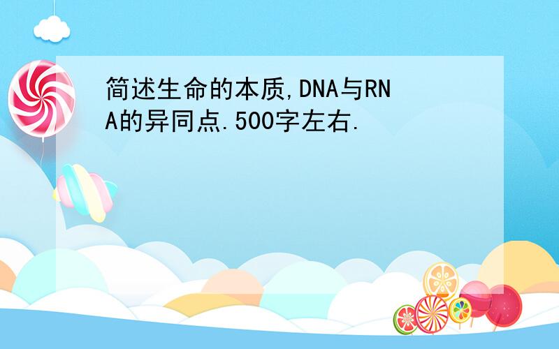 简述生命的本质,DNA与RNA的异同点.500字左右.
