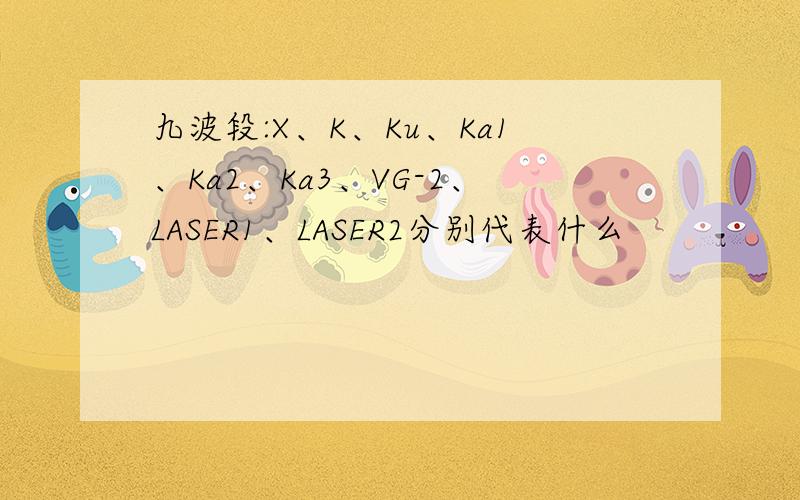 九波段:X、K、Ku、Ka1、Ka2、Ka3、VG-2、LASER1、LASER2分别代表什么