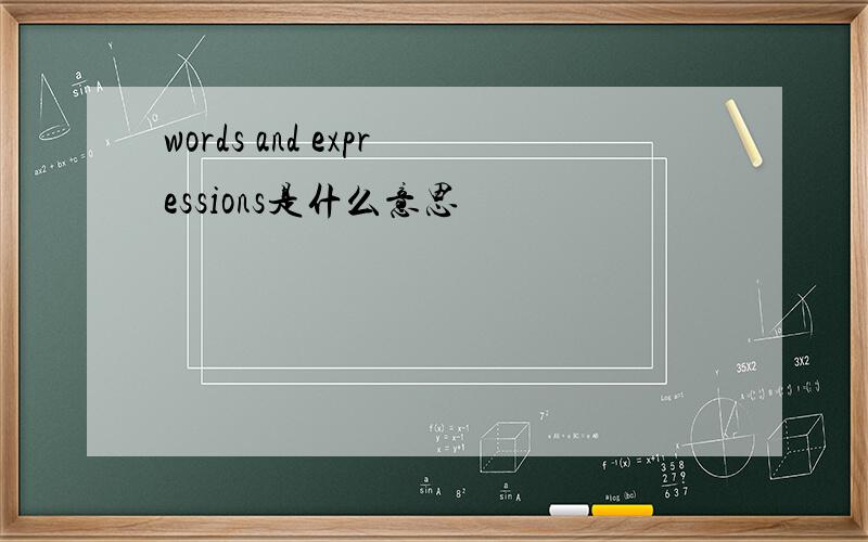words and expressions是什么意思