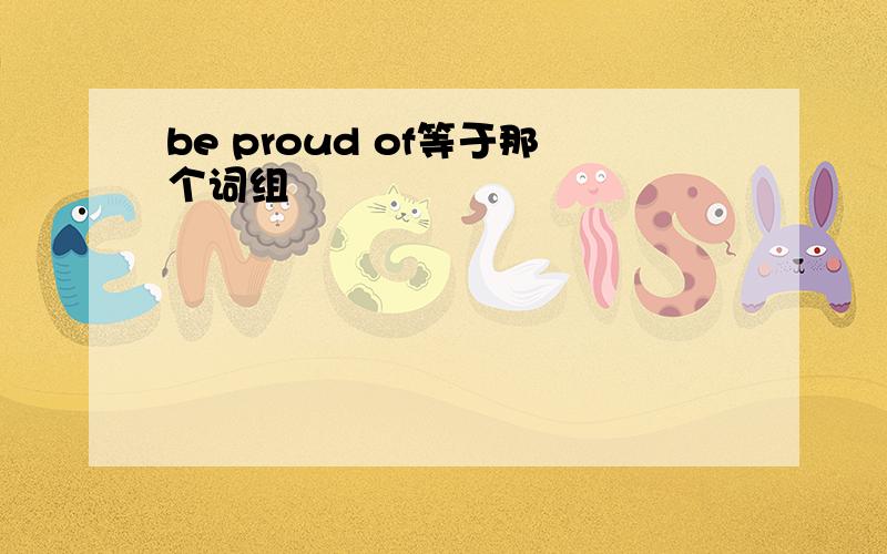 be proud of等于那个词组