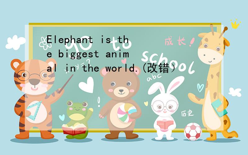 Elephant is the biggest animal in the world.(改错）