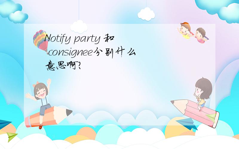 Notify party 和 consignee分别什么意思啊?