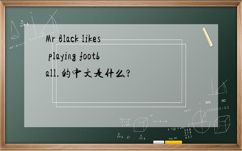 Mr Black likes playing football.的中文是什么?