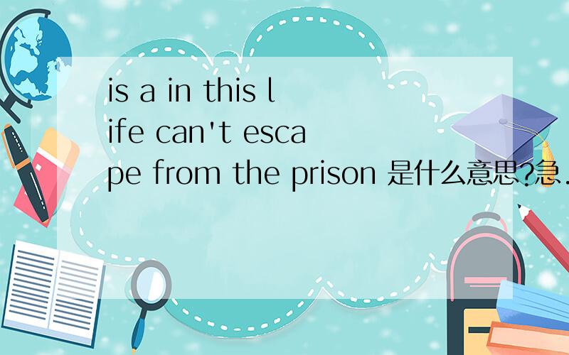 is a in this life can't escape from the prison 是什么意思?急.那句前面还有句：Love is like poppy。然后是is a in this life can't escape from the prison