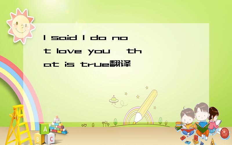 I said I do not love you, that is true翻译