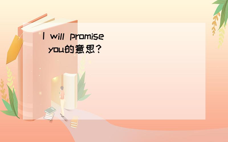 I will promise you的意思?