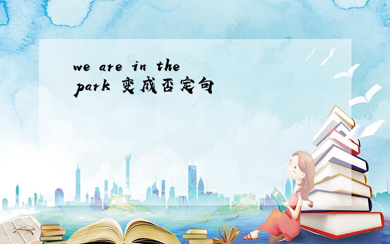 we are in the park 变成否定句