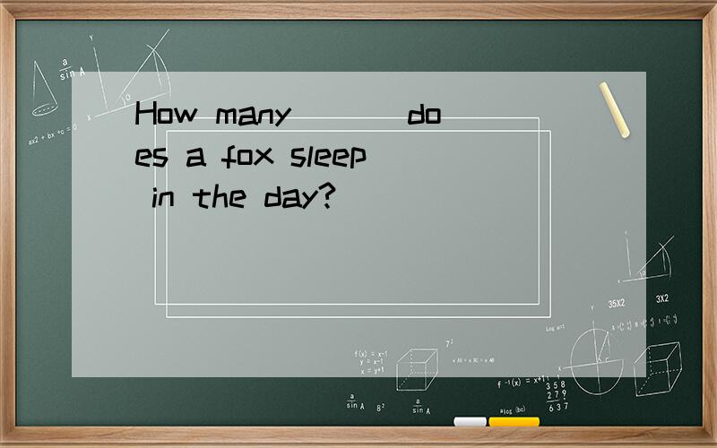 How many ___does a fox sleep in the day?