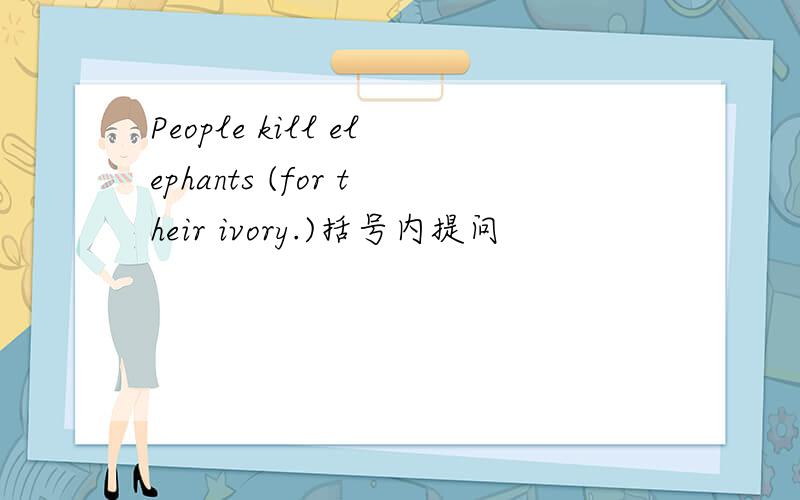 People kill elephants (for their ivory.)括号内提问