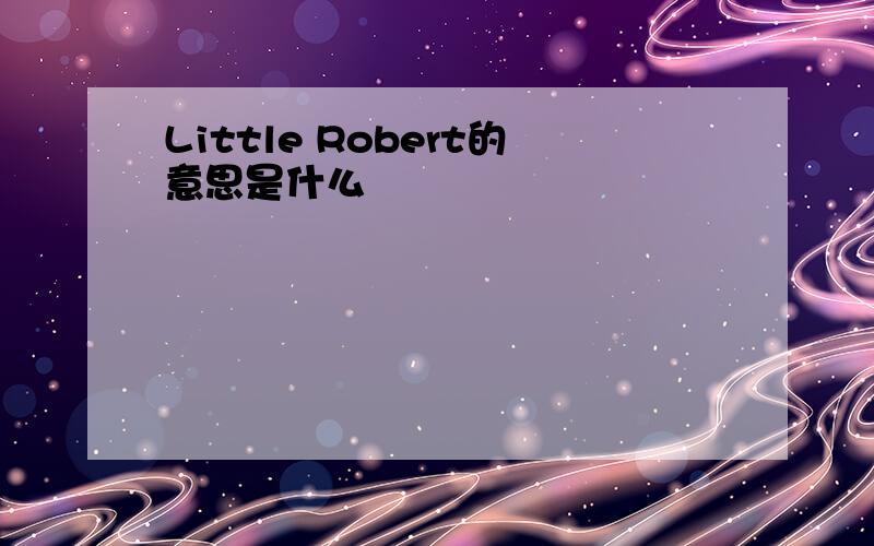 Little Robert的意思是什么