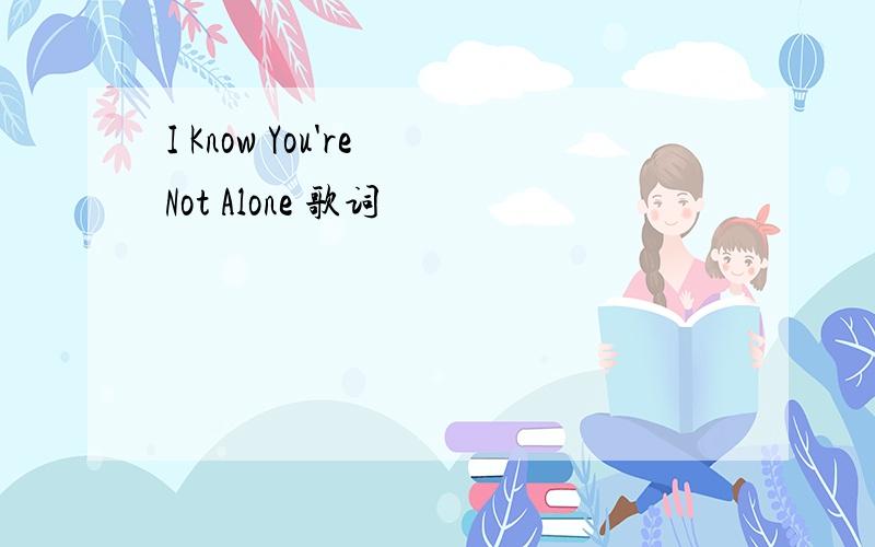 I Know You're Not Alone 歌词