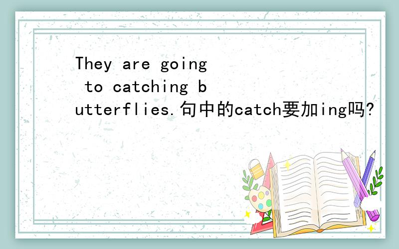 They are going to catching butterflies.句中的catch要加ing吗?