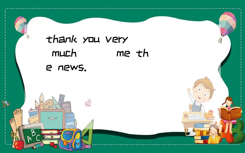 thank you very much ___me the news.