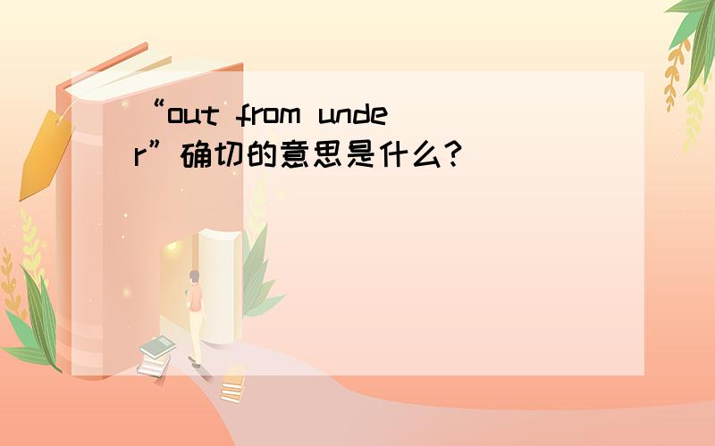 “out from under”确切的意思是什么?