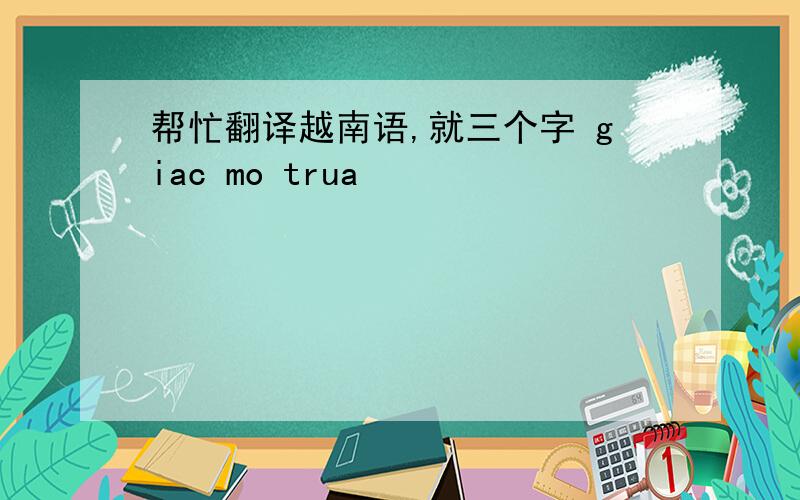 帮忙翻译越南语,就三个字 giac mo trua