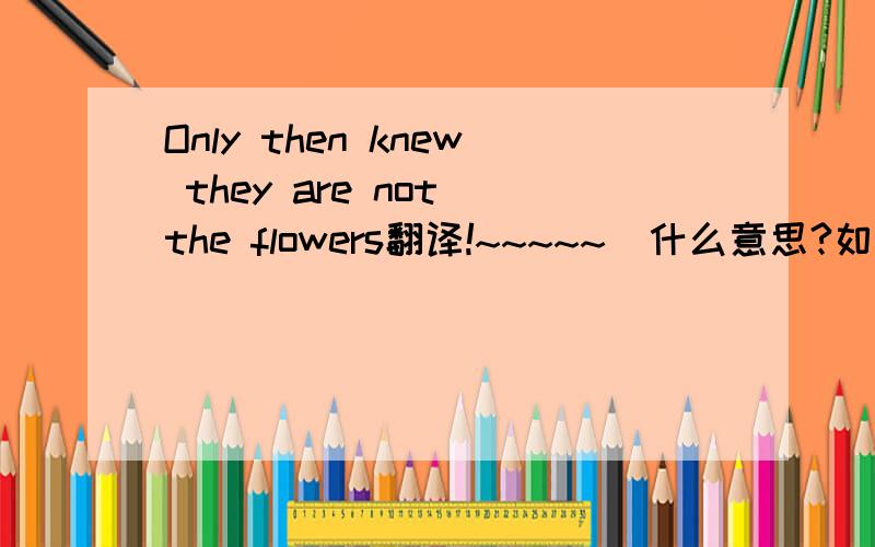 Only then knew they are not the flowers翻译!~~~~~  什么意思?如题