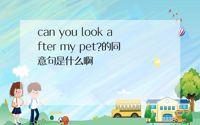 can you look after my pet?的同意句是什么啊
