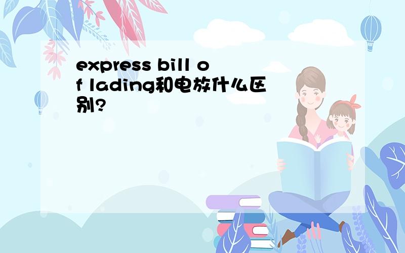 express bill of lading和电放什么区别?