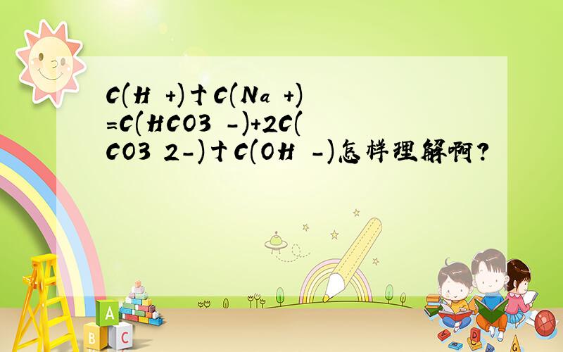 C(H +)十C(Na +)=C(HCO3 -)+2C(CO3 2-)十C(OH -)怎样理解啊?
