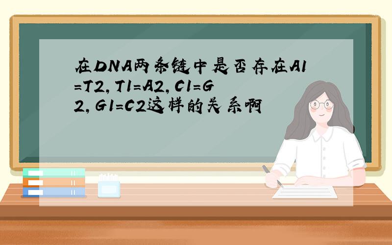 在DNA两条链中是否存在A1=T2,T1=A2,C1=G2,G1=C2这样的关系啊