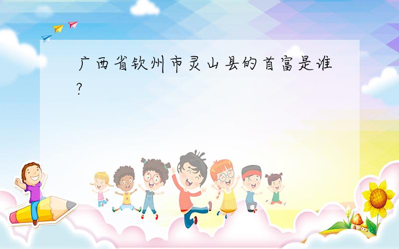 广西省钦州市灵山县的首富是谁?