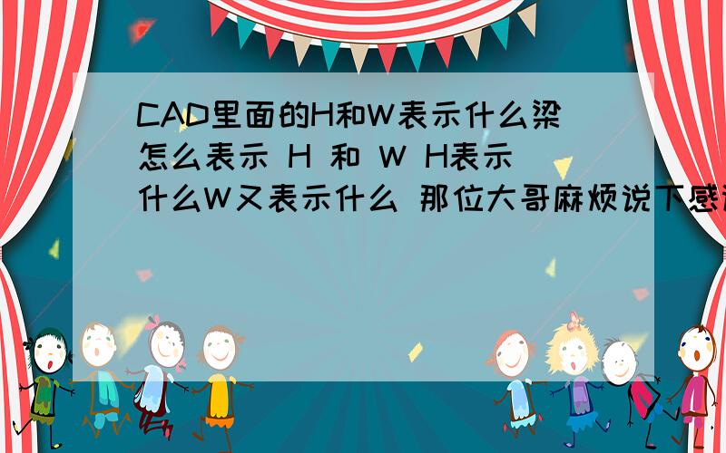 CAD里面的H和W表示什么梁怎么表示 H 和 W H表示什么W又表示什么 那位大哥麻烦说下感谢